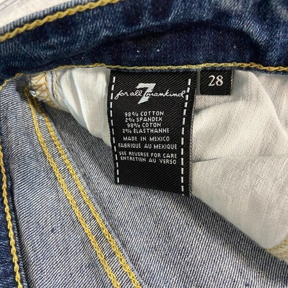7 For All Mankind Ankle Skinny Jeans Women's Size 28 (28 x 28) Split Ankle - Picture 13 of 14